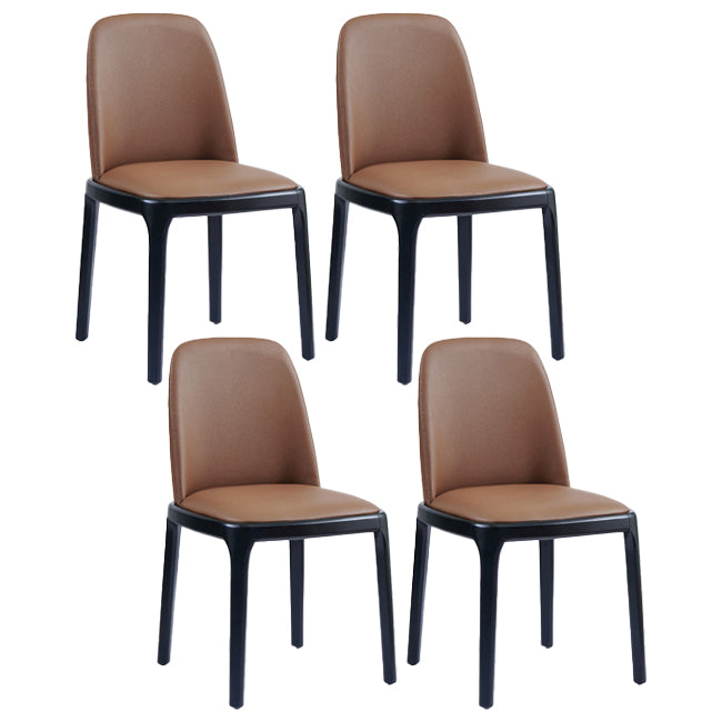 Chaise de salle à manger industrielle en bois, chaises sans accoudoirs en Faux cuir pour usage domestique