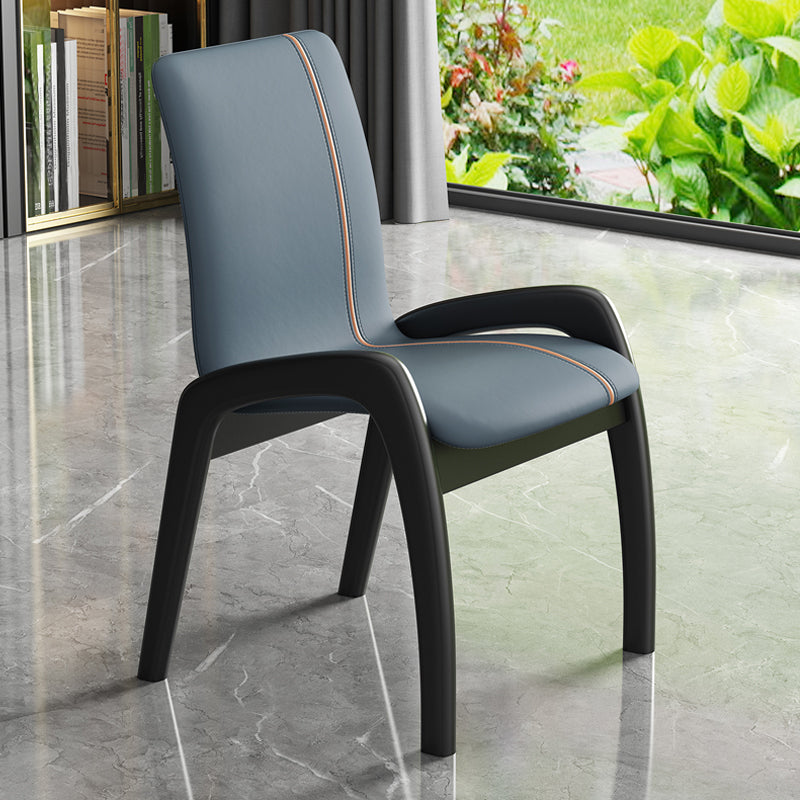 Silla de comedor de madera moderna, sillas laterales tapizadas sin brazos para restaurante (juego de 2)