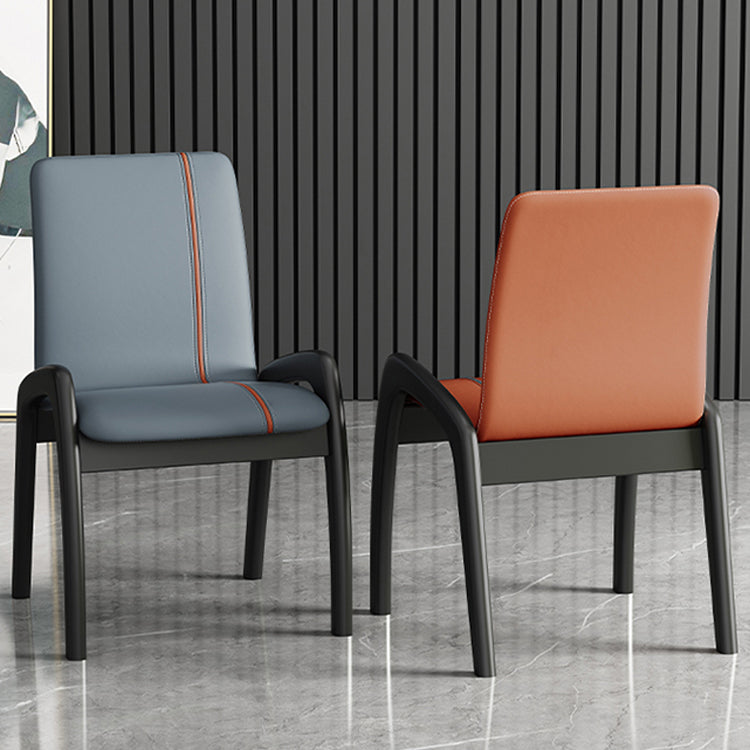 Silla de comedor de madera moderna, sillas laterales tapizadas sin brazos para restaurante (juego de 2)
