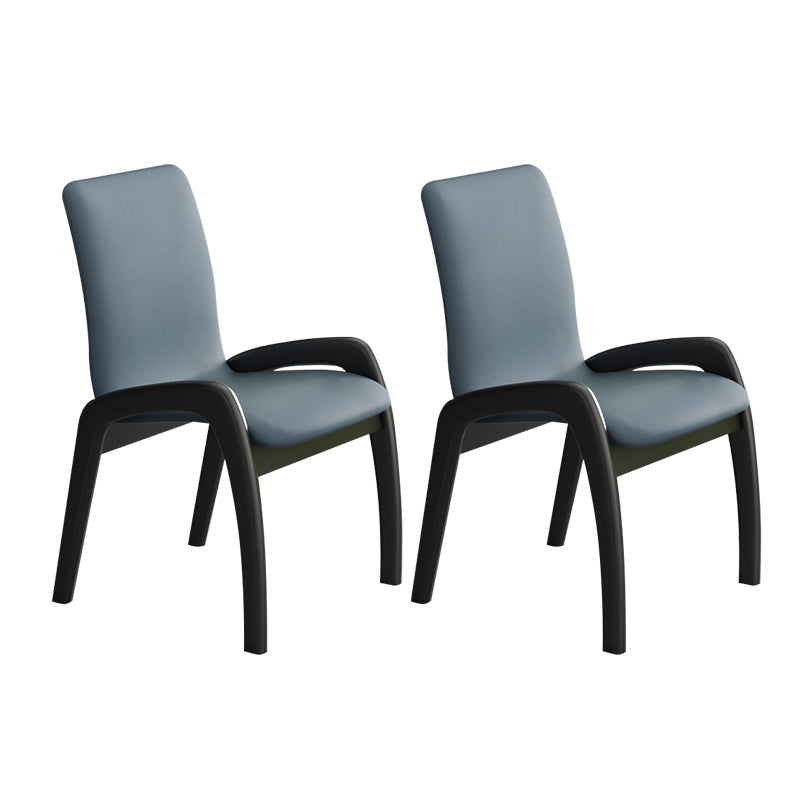 Modern Wood Dining Armless Chair Upholstered Side Chairs for Restaurant (Set of 2)