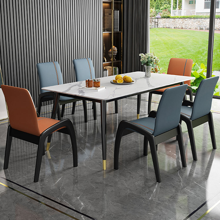 Silla de comedor de madera moderna, sillas laterales tapizadas sin brazos para restaurante (juego de 2)