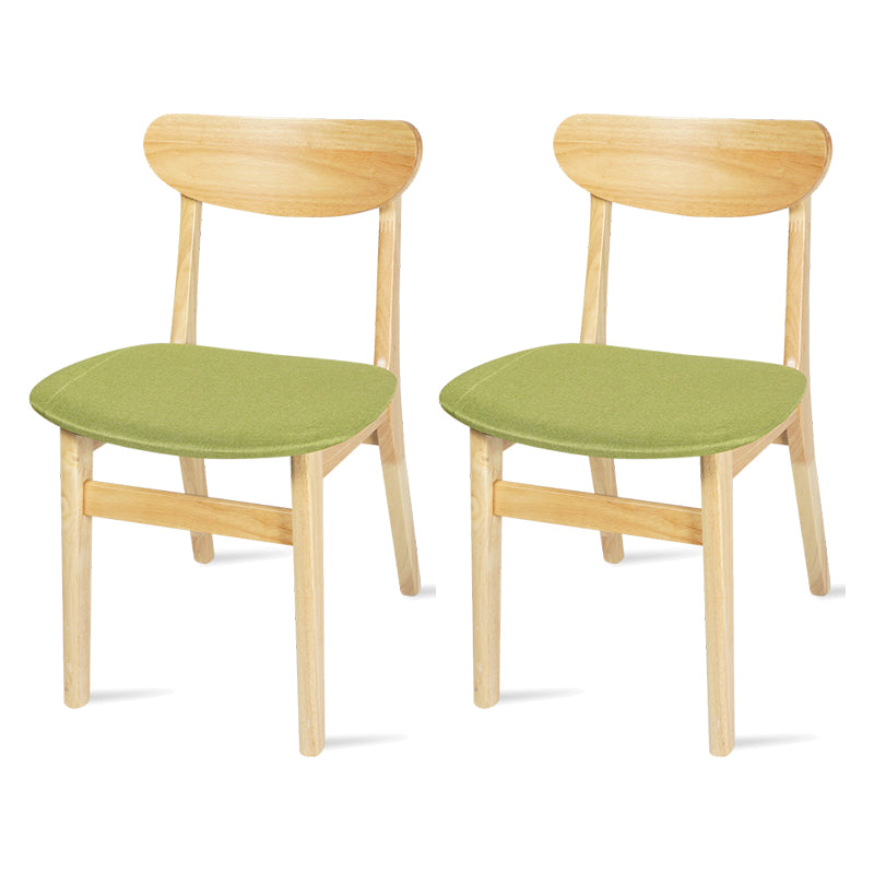 Chaise de salle à manger contemporaine sans accoudoirs en bois, chaise d'appoint à dossier ouvert pour usage domestique (Ensemble de 2)