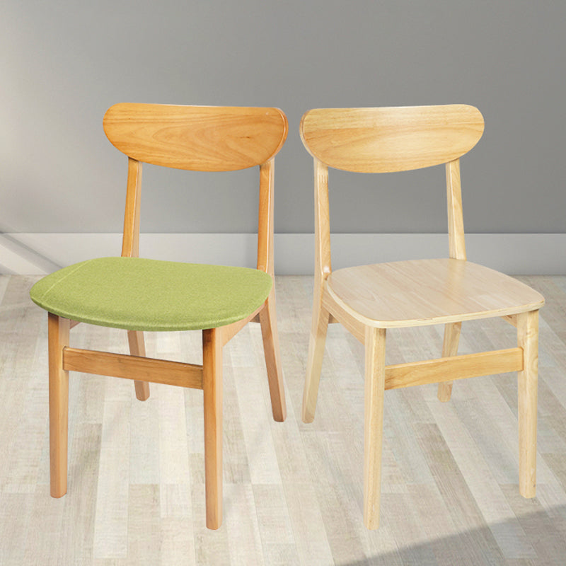 Silla de comedor de madera contemporánea, sin brazos, con respaldo abierto, para uso doméstico (juego de 2)