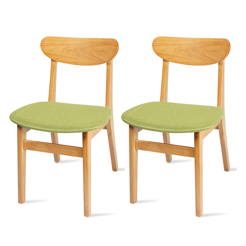 Chaise de salle à manger contemporaine sans accoudoirs en bois, chaise d'appoint à dossier ouvert pour usage domestique (Ensemble de 2)