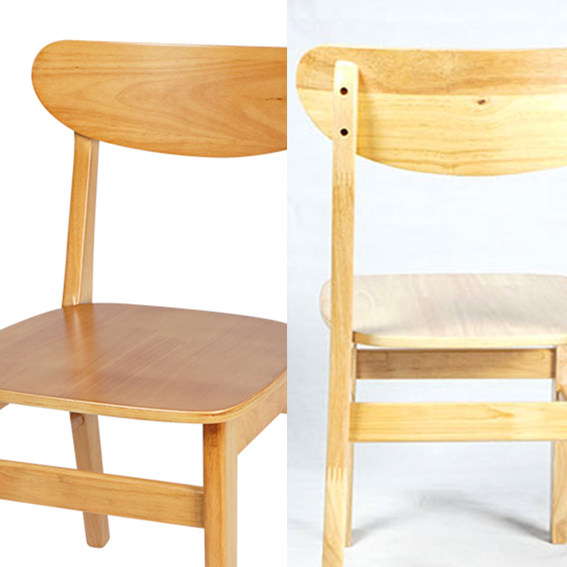 Silla de comedor de madera contemporánea, sin brazos, con respaldo abierto, para uso doméstico (juego de 2)