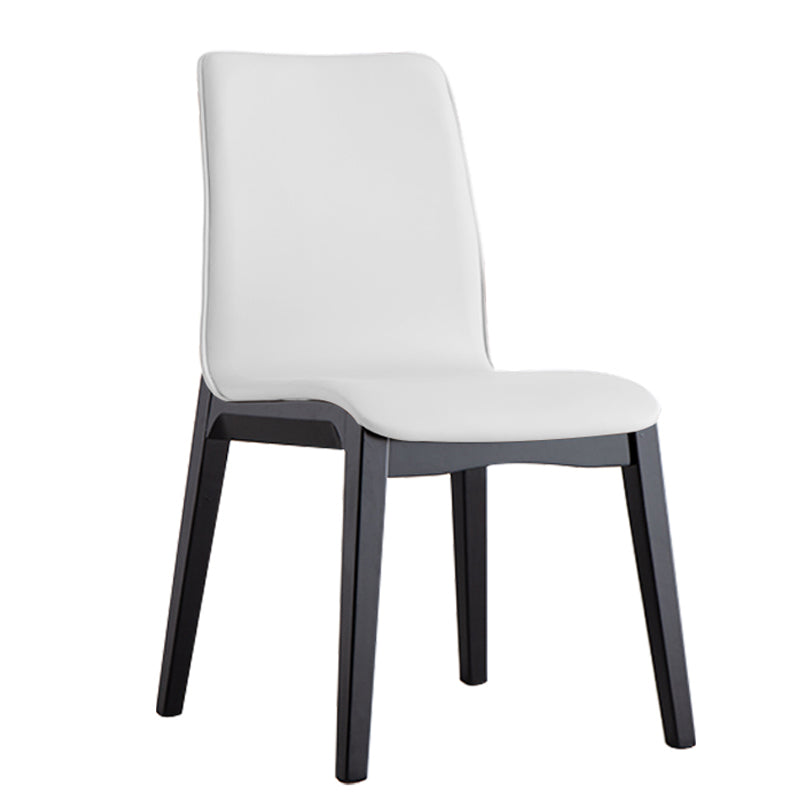 Scandinavian Indoor Side Chair Wood Upholstered Solid Back Single Dining Room Chair