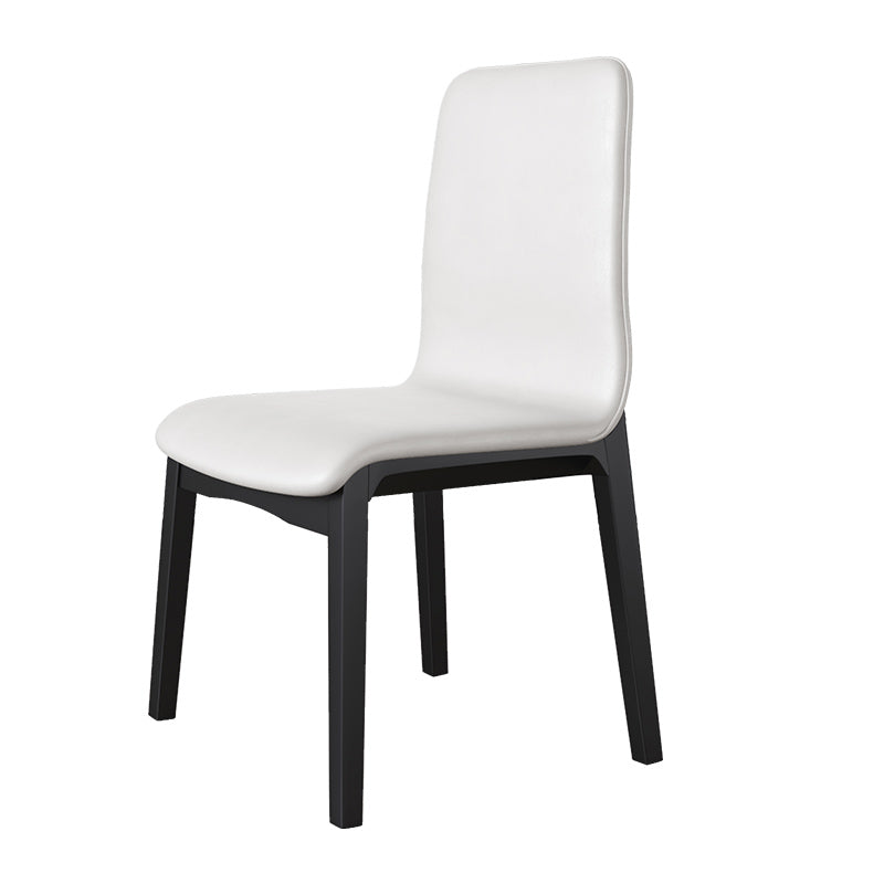 Scandinavian Indoor Side Chair Wood Upholstered Solid Back Single Dining Room Chair