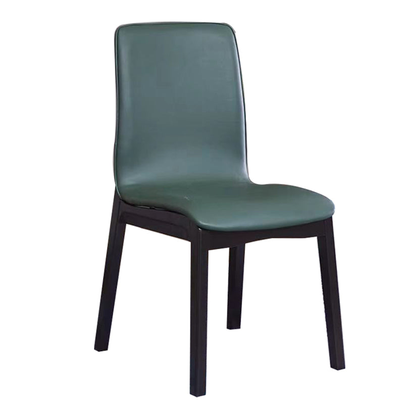 Scandinavian Indoor Side Chair Wood Upholstered Solid Back Single Dining Room Chair