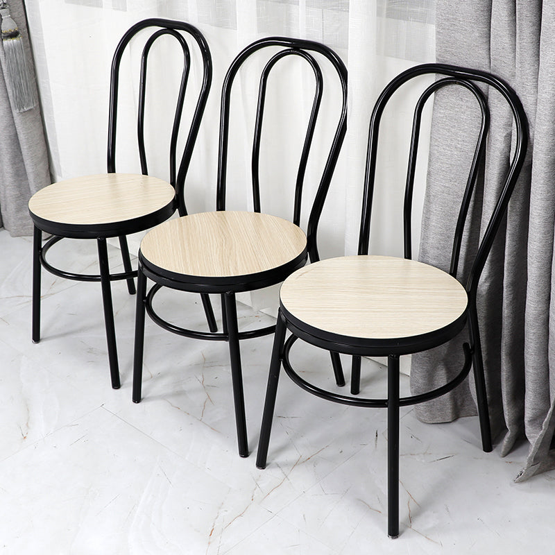Contemporary Metal Dining Room Chairs Open Back Dining Armless Chair for Home Use