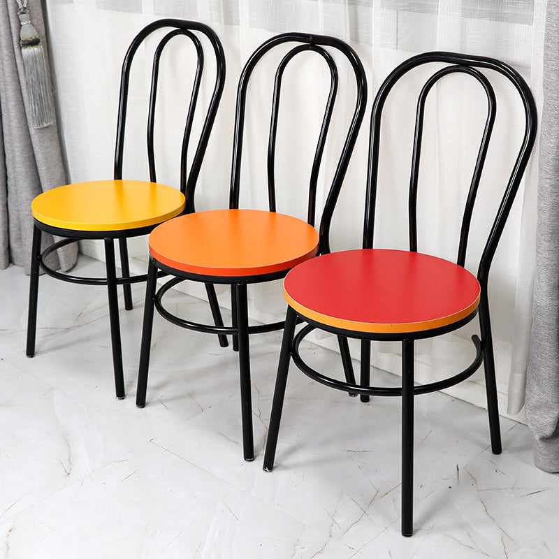 Contemporary Metal Dining Room Chairs Open Back Dining Armless Chair for Home Use