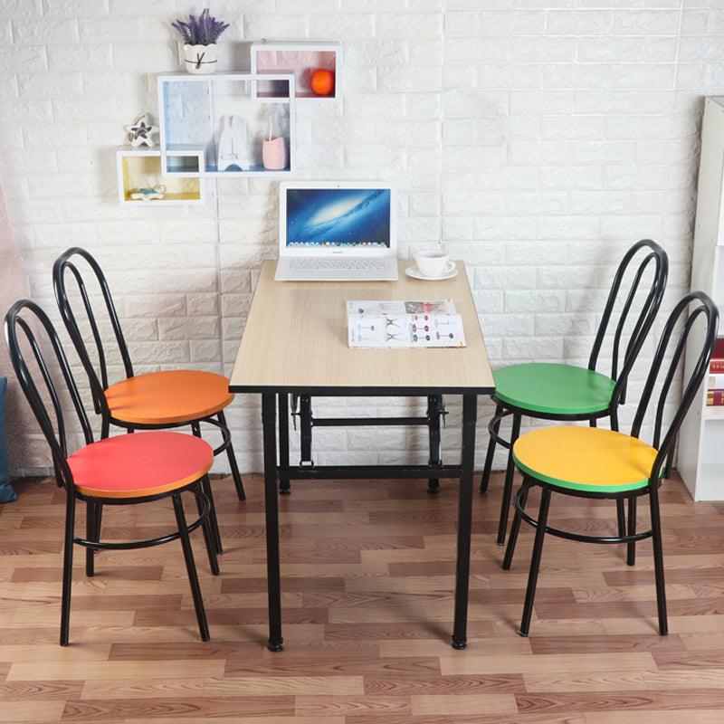 Contemporary Metal Dining Room Chairs Open Back Dining Armless Chair for Home Use