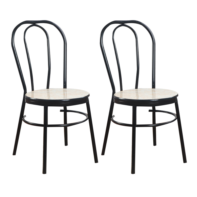 Contemporary Metal Dining Room Chairs Open Back Dining Armless Chair for Home Use