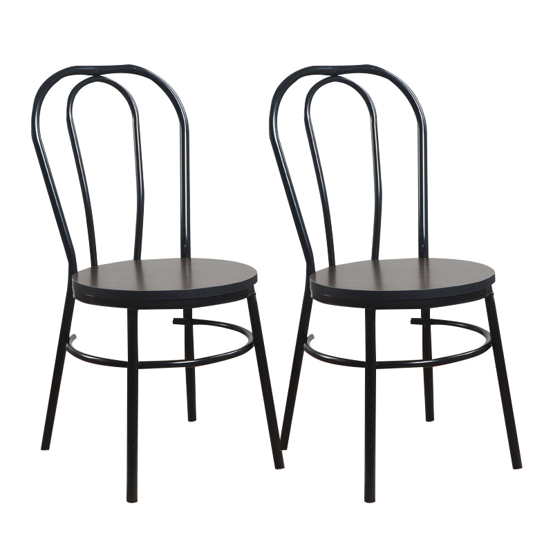 Contemporary Metal Dining Room Chairs Open Back Dining Armless Chair for Home Use