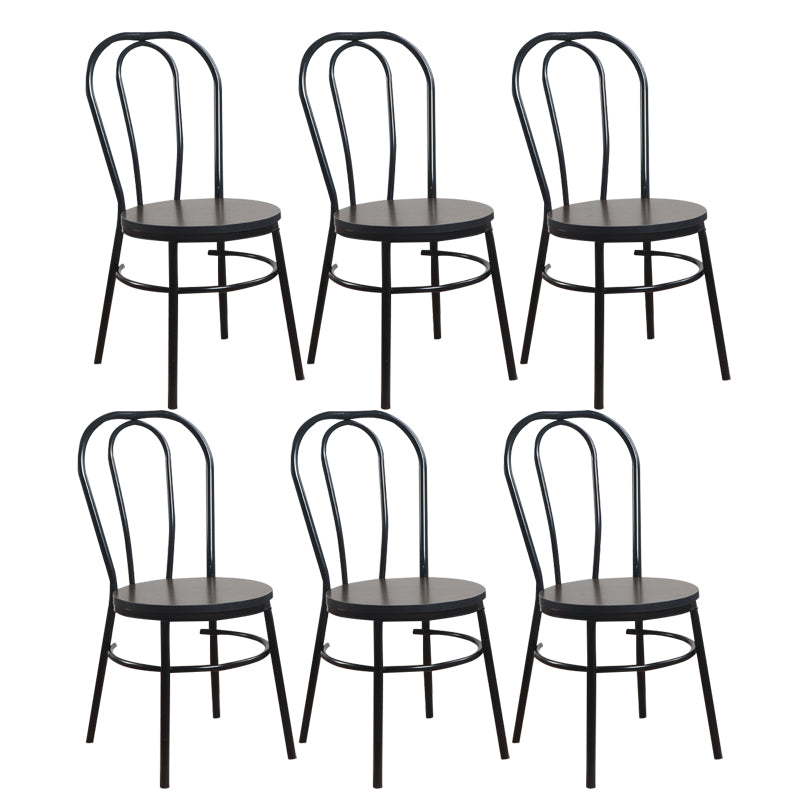 Contemporary Metal Dining Room Chairs Open Back Dining Armless Chair for Home Use