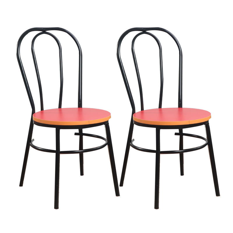 Contemporary Metal Dining Room Chairs Open Back Dining Armless Chair for Home Use