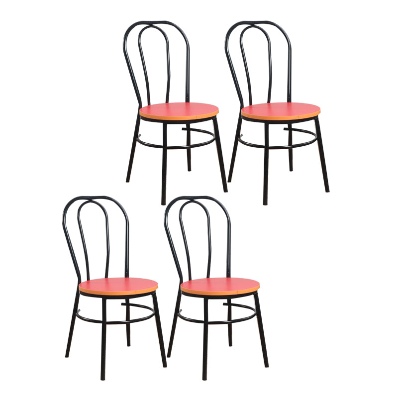Contemporary Metal Dining Room Chairs Open Back Dining Armless Chair for Home Use