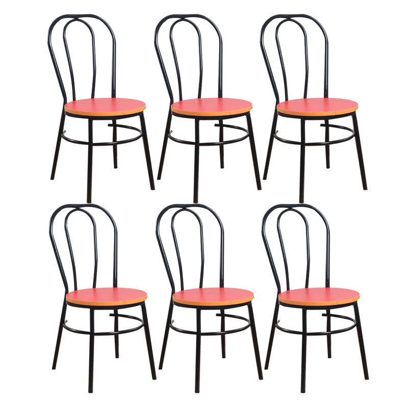 Contemporary Metal Dining Room Chairs Open Back Dining Armless Chair for Home Use