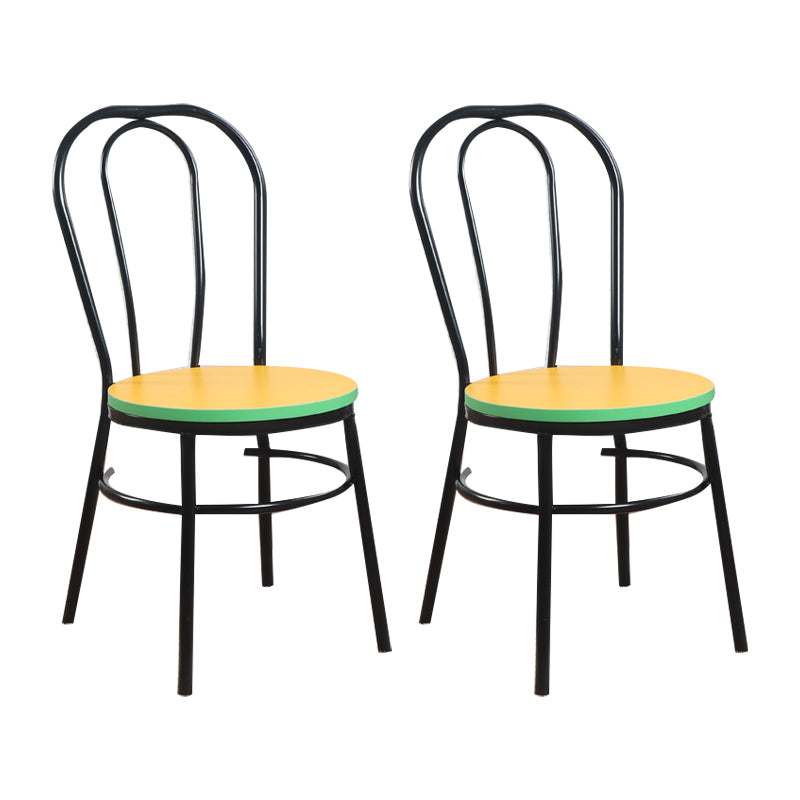 Contemporary Metal Dining Room Chairs Open Back Dining Armless Chair for Home Use