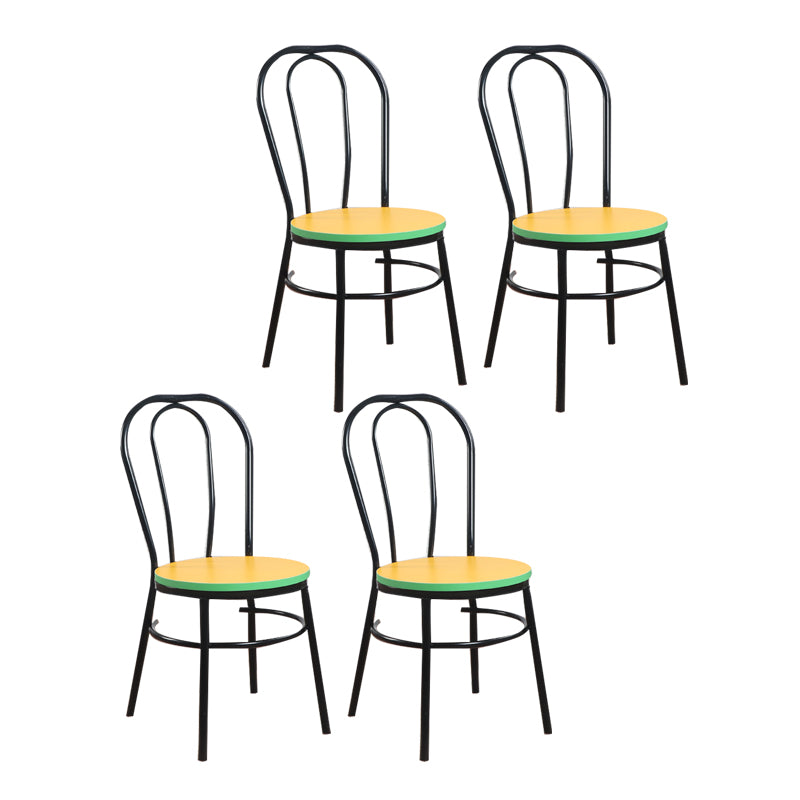 Contemporary Metal Dining Room Chairs Open Back Dining Armless Chair for Home Use
