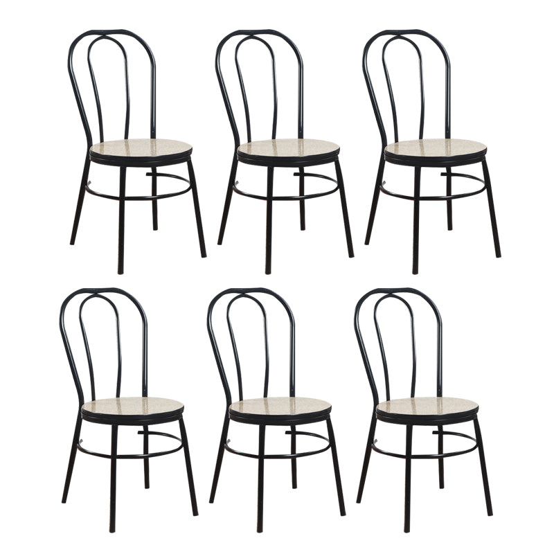 Contemporary Metal Dining Room Chairs Open Back Dining Armless Chair for Home Use
