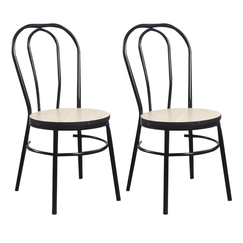 Contemporary Metal Dining Room Chairs Open Back Dining Armless Chair for Home Use