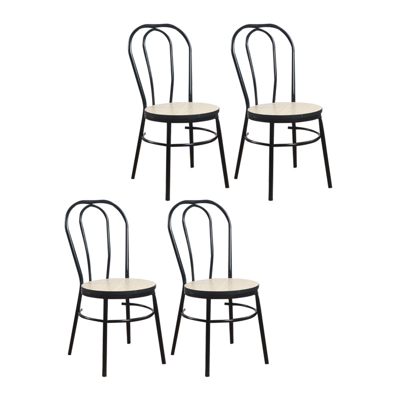Contemporary Metal Dining Room Chairs Open Back Dining Armless Chair for Home Use