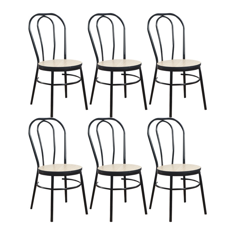 Contemporary Metal Dining Room Chairs Open Back Dining Armless Chair for Home Use