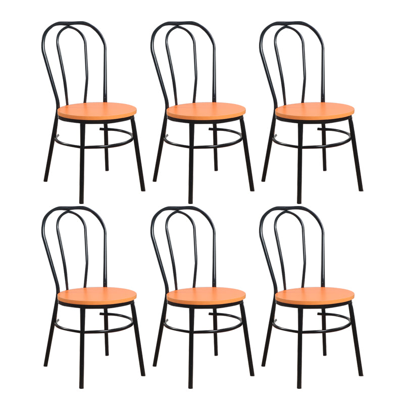 Contemporary Metal Dining Room Chairs Open Back Dining Armless Chair for Home Use