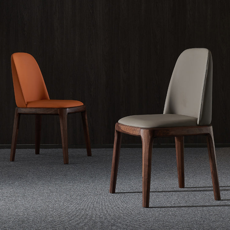 Home Upholstered Dining Side Chairs Armless Chairs with Wood Legs (Set of 2)