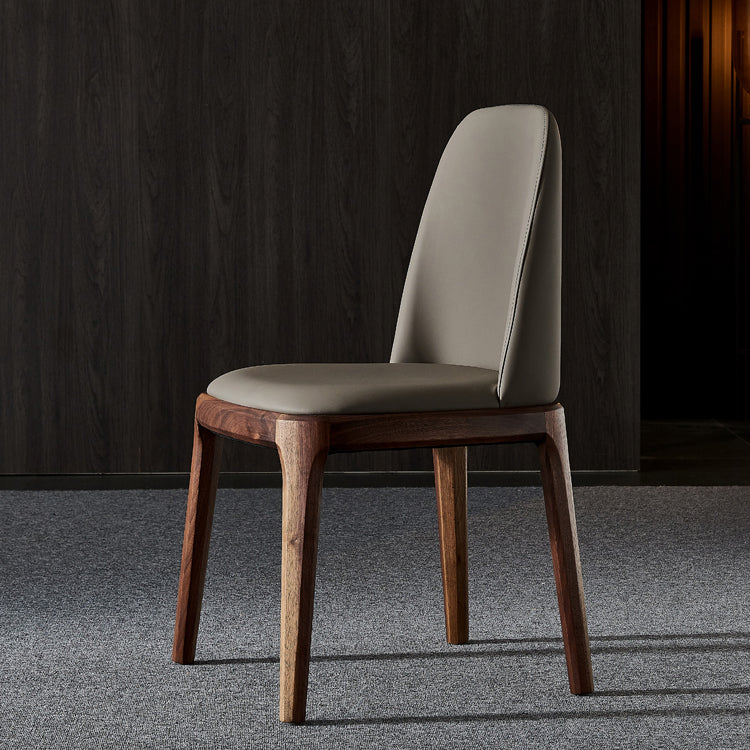 Home Upholstered Dining Side Chairs Armless Chairs with Wood Legs (Set of 2)