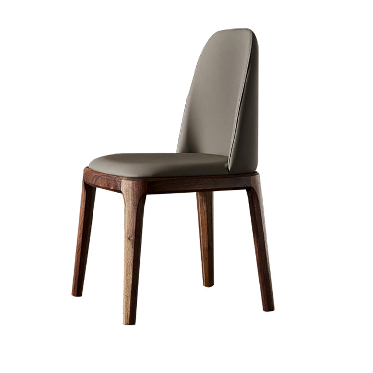 Home Upholstered Dining Side Chairs Armless Chairs with Wood Legs (Set of 2)