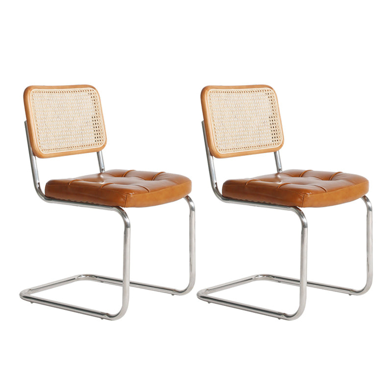 Contemporary Metal Dining Chairs Dining Open Back Side Chair for Home Use