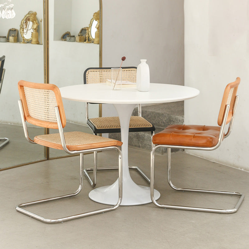 Contemporary Metal Dining Chairs Dining Open Back Side Chair for Home Use