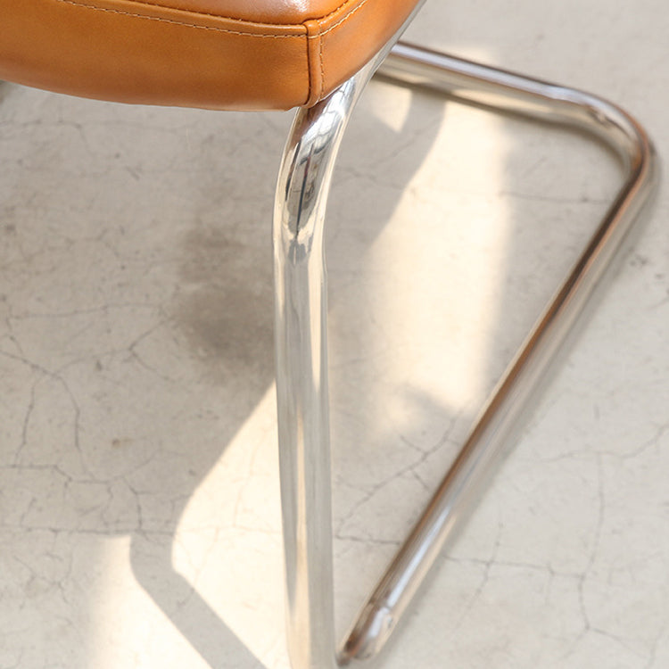 Contemporary Metal Dining Chairs Dining Open Back Side Chair for Home Use