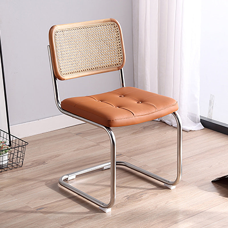 Contemporary Metal Dining Chairs Dining Open Back Side Chair for Home Use