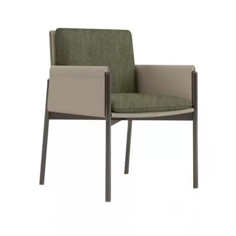 Contemporary Fabric Dining Room Chair Upholstered Arm Single Chair