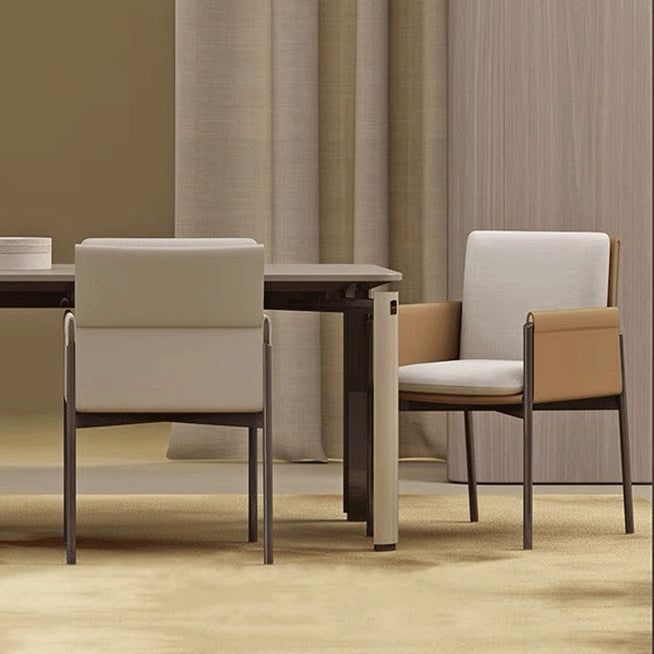 Contemporary Fabric Dining Room Chair Upholstered Arm Single Chair