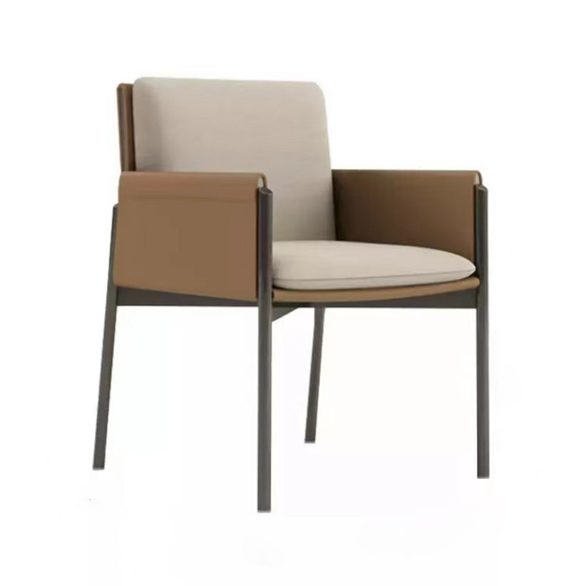 Contemporary Fabric Dining Room Chair Upholstered Arm Single Chair