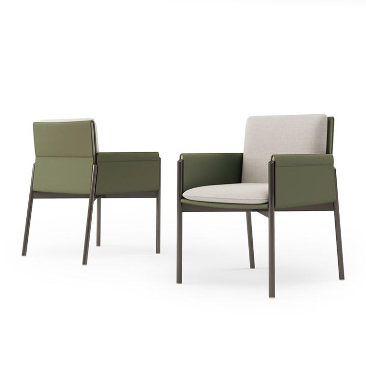 Contemporary Fabric Dining Room Chair Upholstered Arm Single Chair