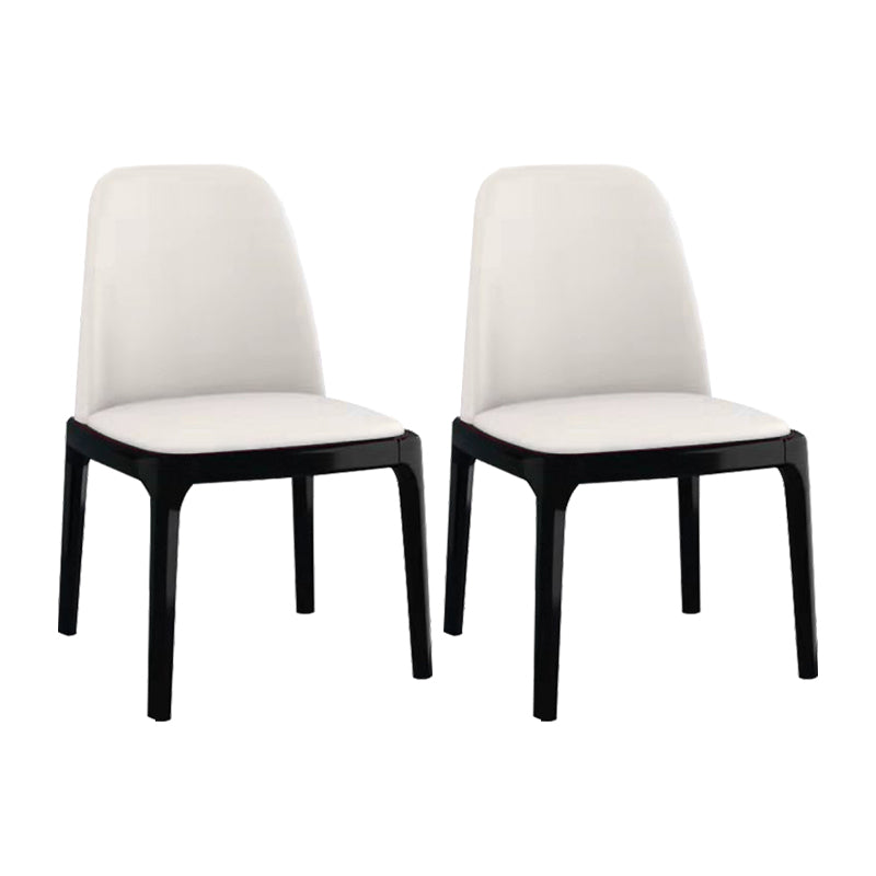 Industrial Rubberwood Parsons Side Chair Matte Finish Leather Dining Chair (Set of 2)