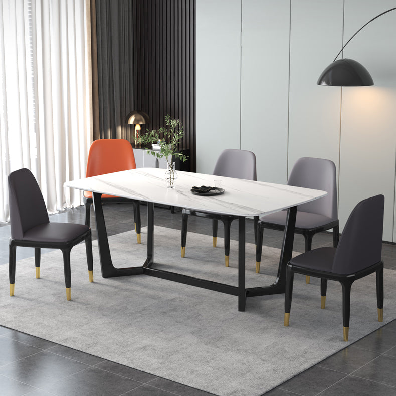 Industrial Rubberwood Parsons Side Chair Matte Finish Leather Dining Chair (Set of 2)
