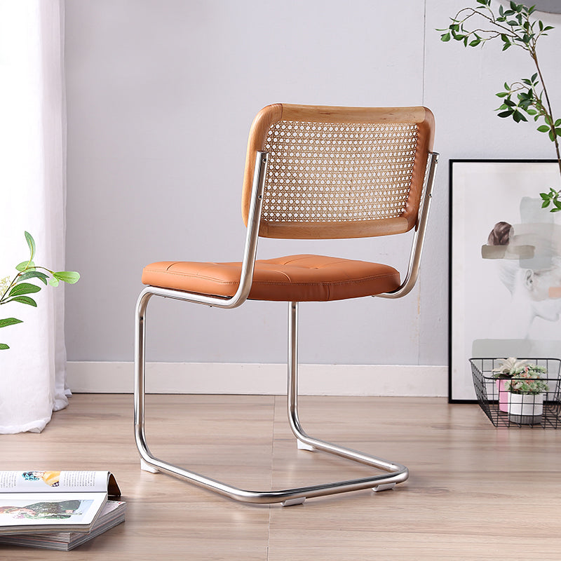 Silla de metal de estilo moderno Comedor Cocina Sillas laterales con respaldo abierto