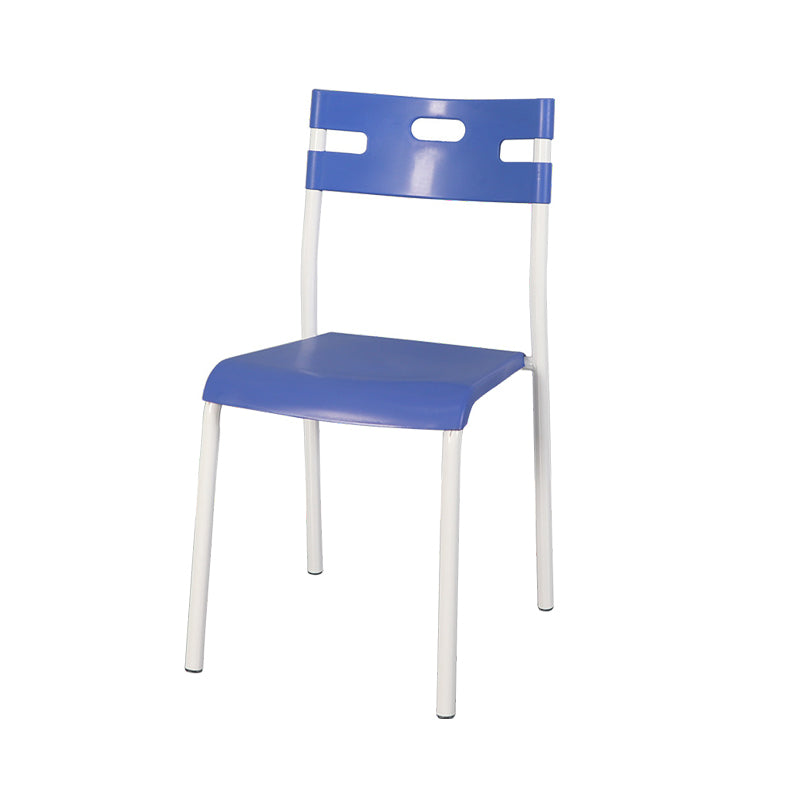 Minimalist Style Colorful Plastic Dining Armless Chair Open Back Dining Side Chair