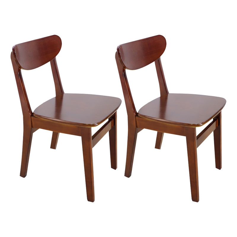 Chaise d'appoint scandinave à dossier ouvert en bois d'hévéa, chaise de salle à manger rembourrée naturelle (Ensemble de 2)
