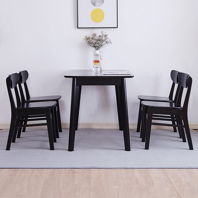 Silla auxiliar escandinava de madera de caucho con respaldo abierto, silla de comedor tapizada natural (juego de 2)