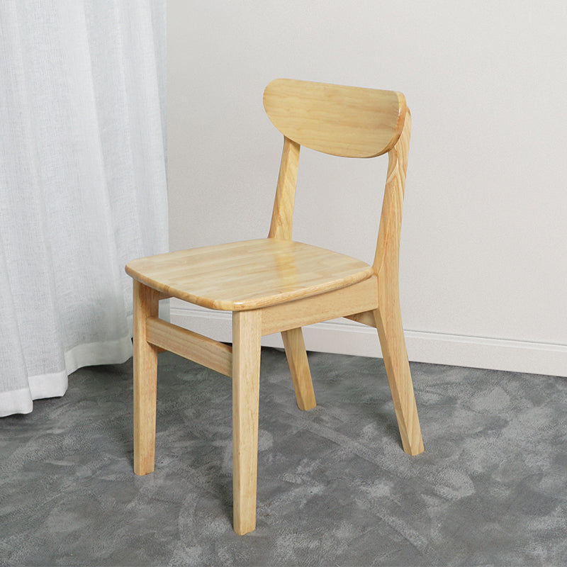 Silla auxiliar escandinava de madera de caucho con respaldo abierto, silla de comedor tapizada natural (juego de 2)