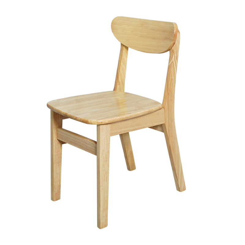 Silla auxiliar escandinava de madera de caucho con respaldo abierto, silla de comedor tapizada natural (juego de 2)