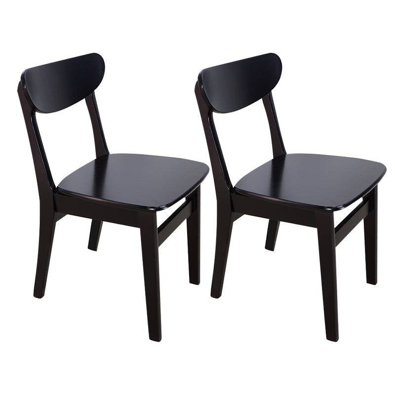 Silla auxiliar escandinava de madera de caucho con respaldo abierto, silla de comedor tapizada natural (juego de 2)