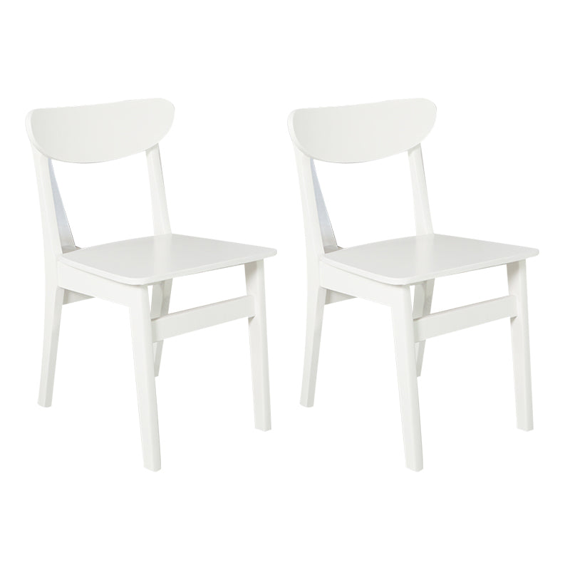 Silla auxiliar escandinava de madera de caucho con respaldo abierto, silla de comedor tapizada natural (juego de 2)