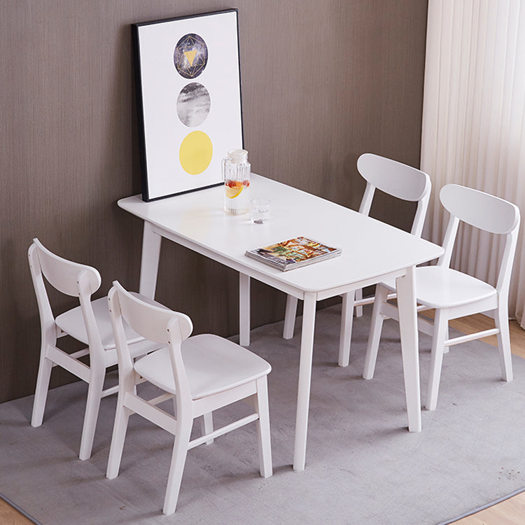 Silla auxiliar escandinava de madera de caucho con respaldo abierto, silla de comedor tapizada natural (juego de 2)